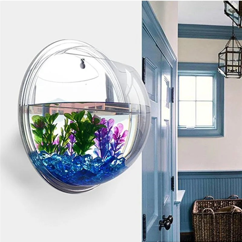 Aquarium Plant Grass - Şeffaf akrilik asılı duvar akvaryum, bitki