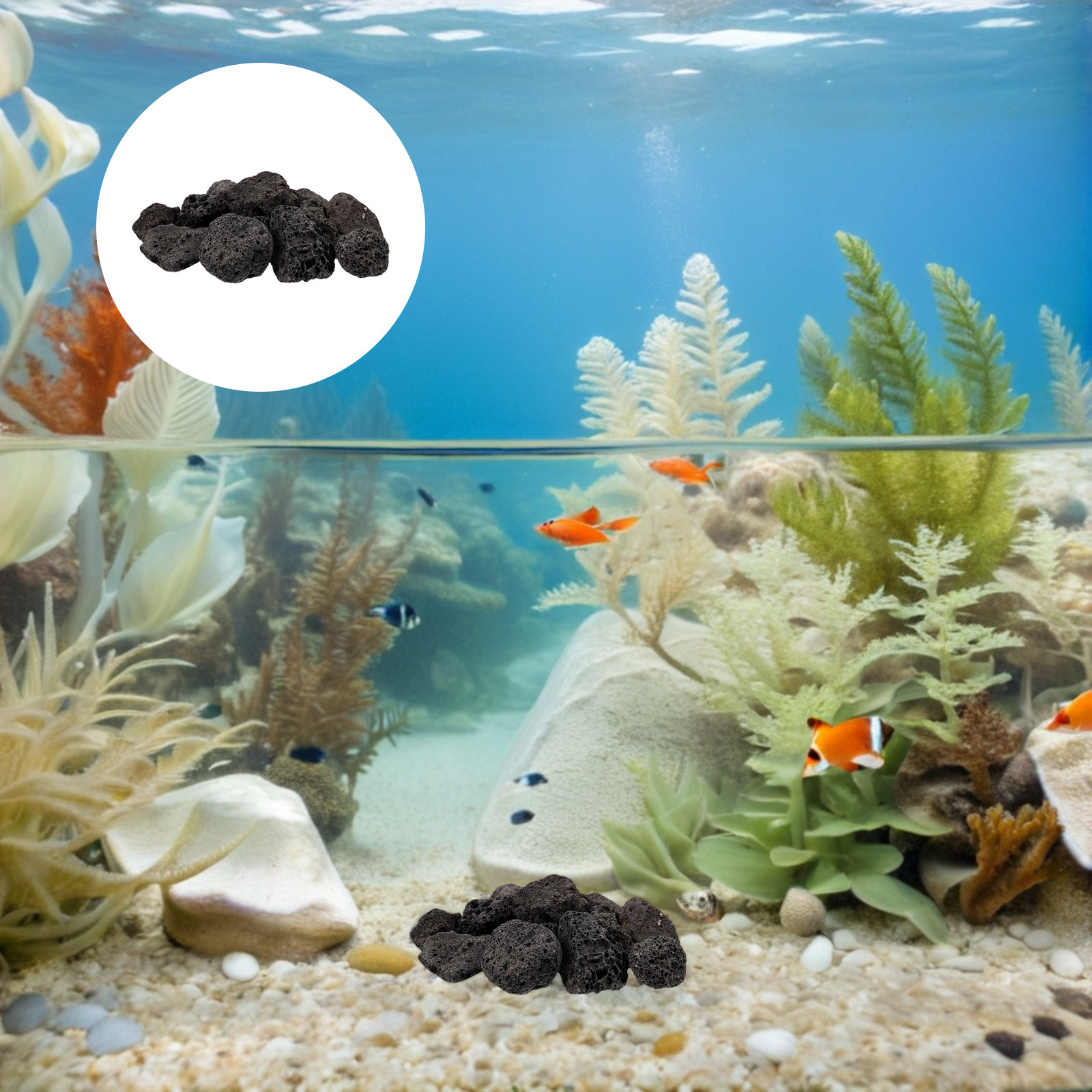 Planted Aquarium With Rocks - 1 Paket Volkanik Taş Dekorasyon Taşları
